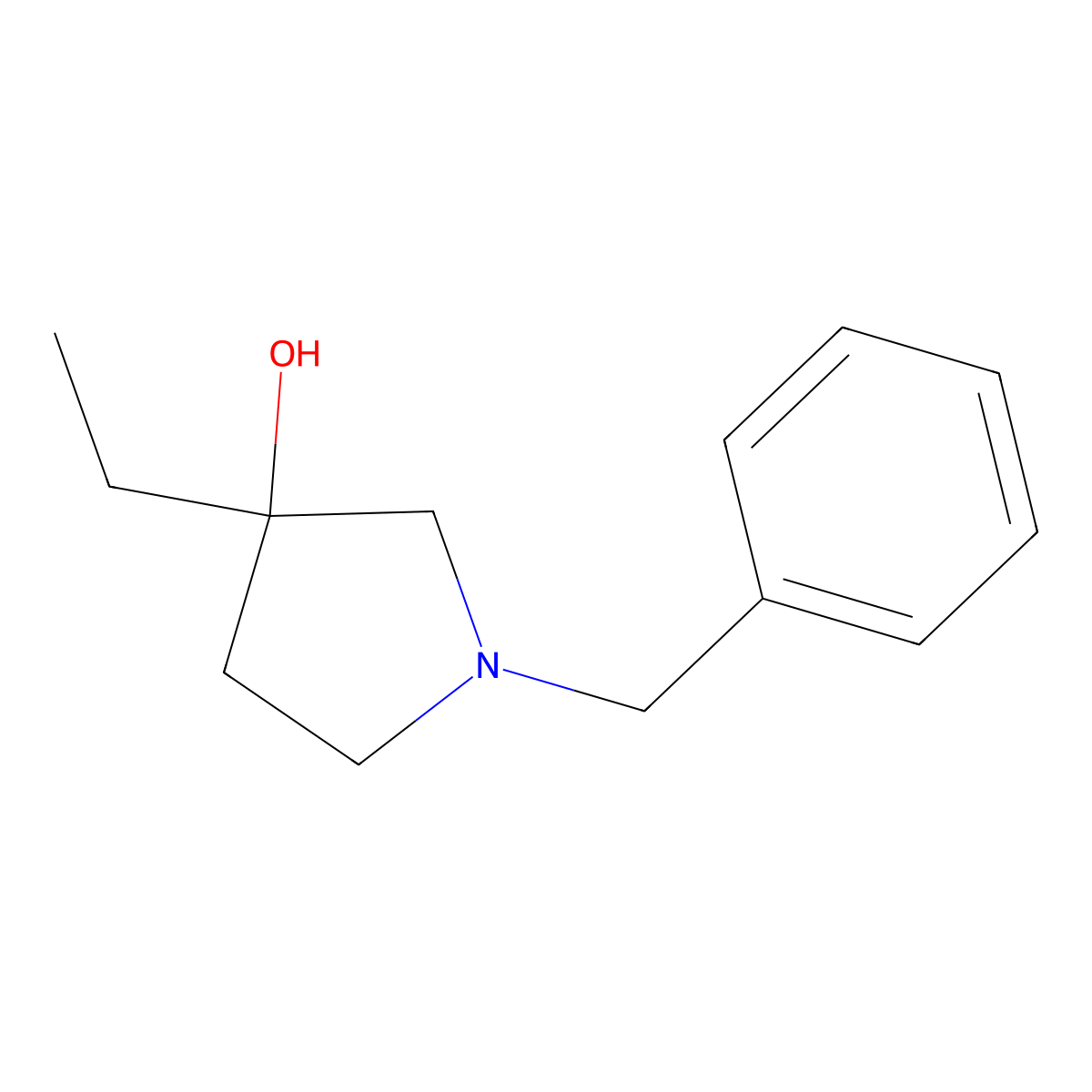 1-Benzyl-3-ethylpyrrolidin-3-ol molecular structure, CAS 1530943-17-9