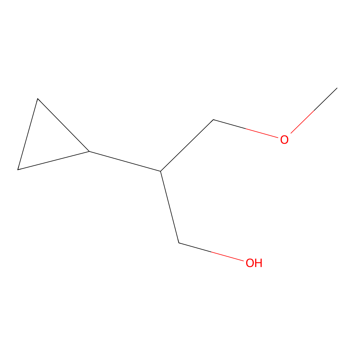 2-Cyclopropyl-3-methoxypropan-1-ol molecular structure, CAS 1530958-26-9