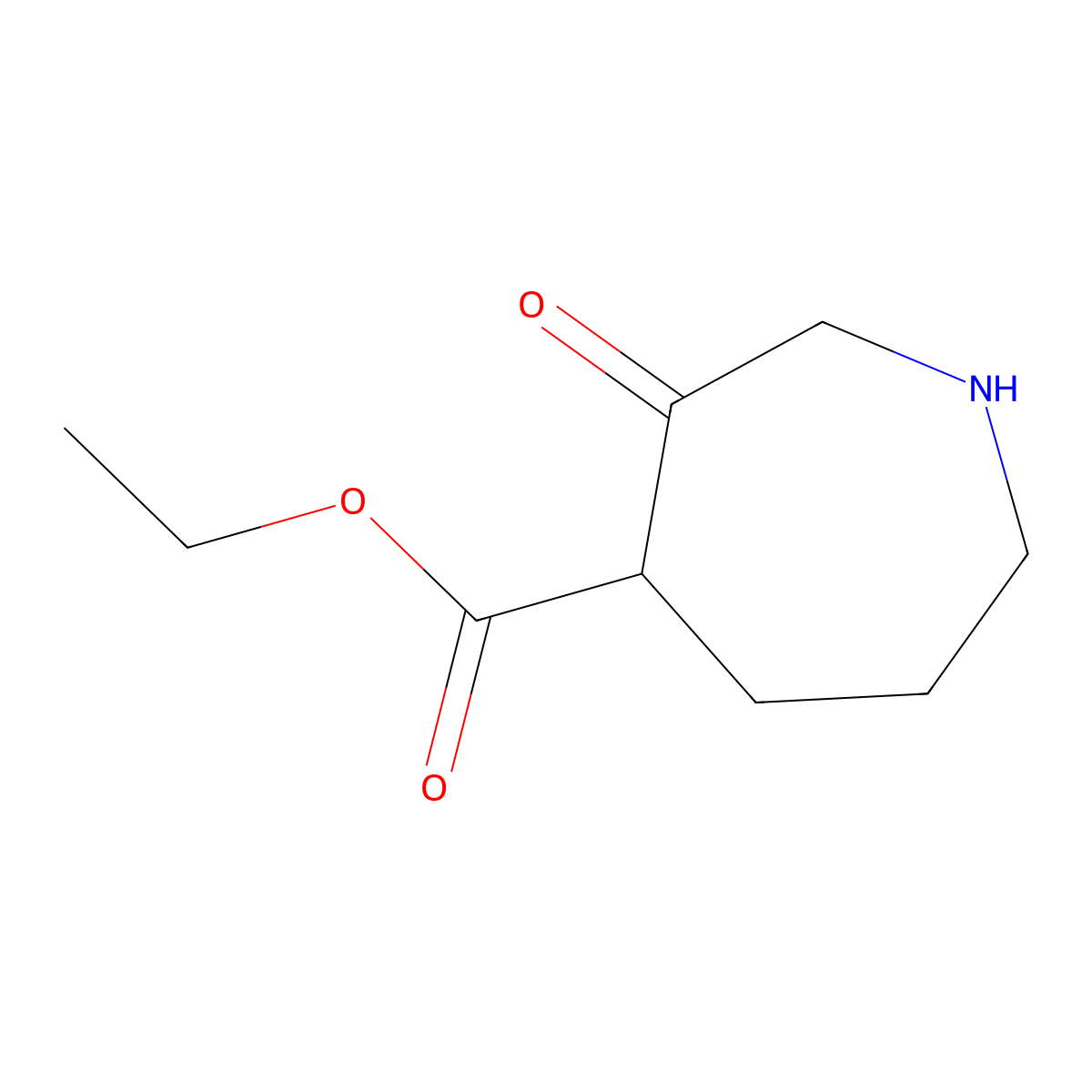 Ethyl 3-oxoazepane-4-carboxylate molecular structure, CAS 1530976-30-7