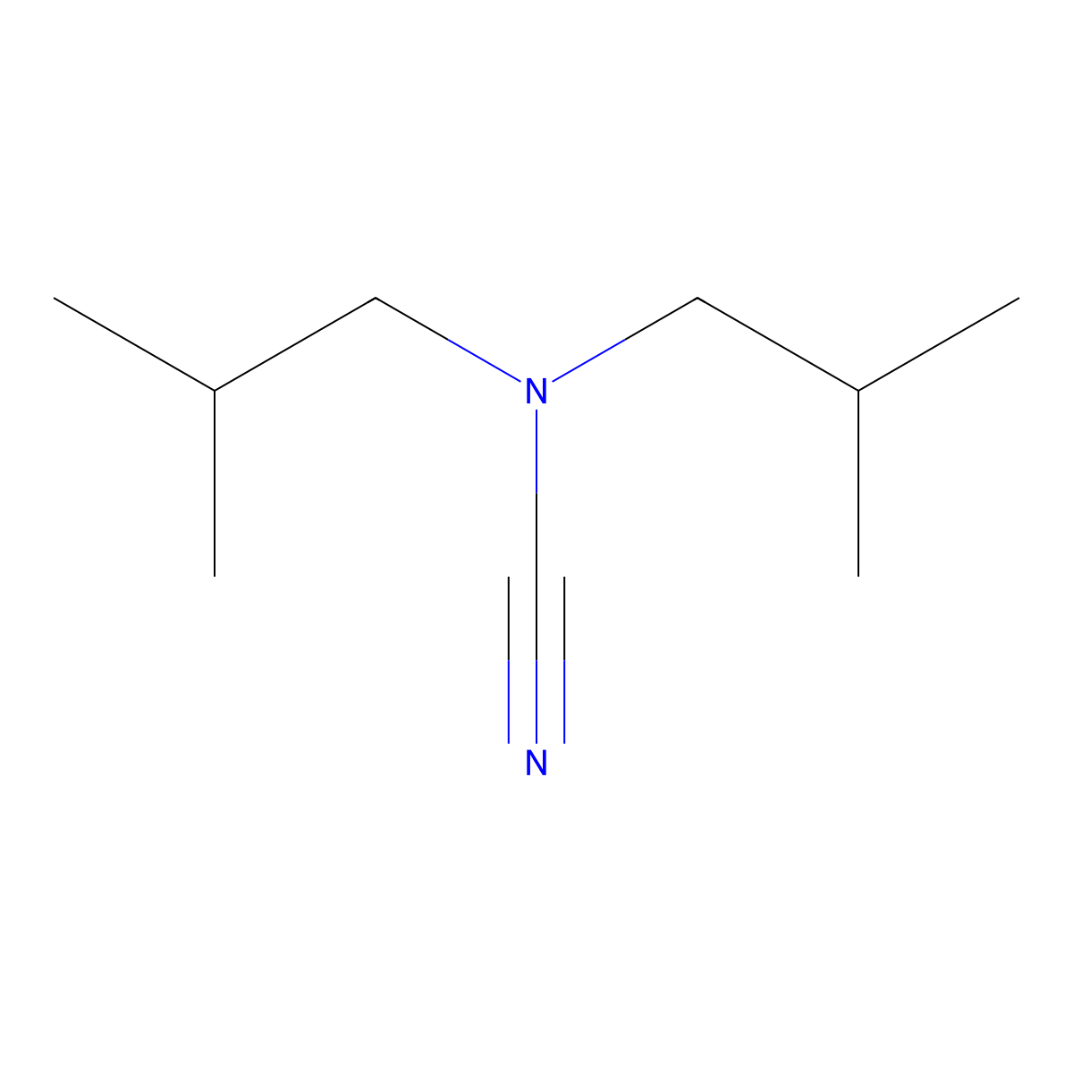 Cyanobis(2-methylpropyl)amine molecular structure, CAS 1531-37-9