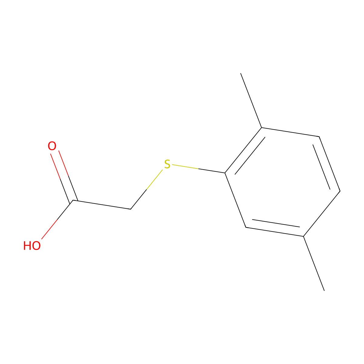 2-((2,5-Dimethylphenyl)sulfanyl)acetic acid molecular structure, CAS 15310-87-9