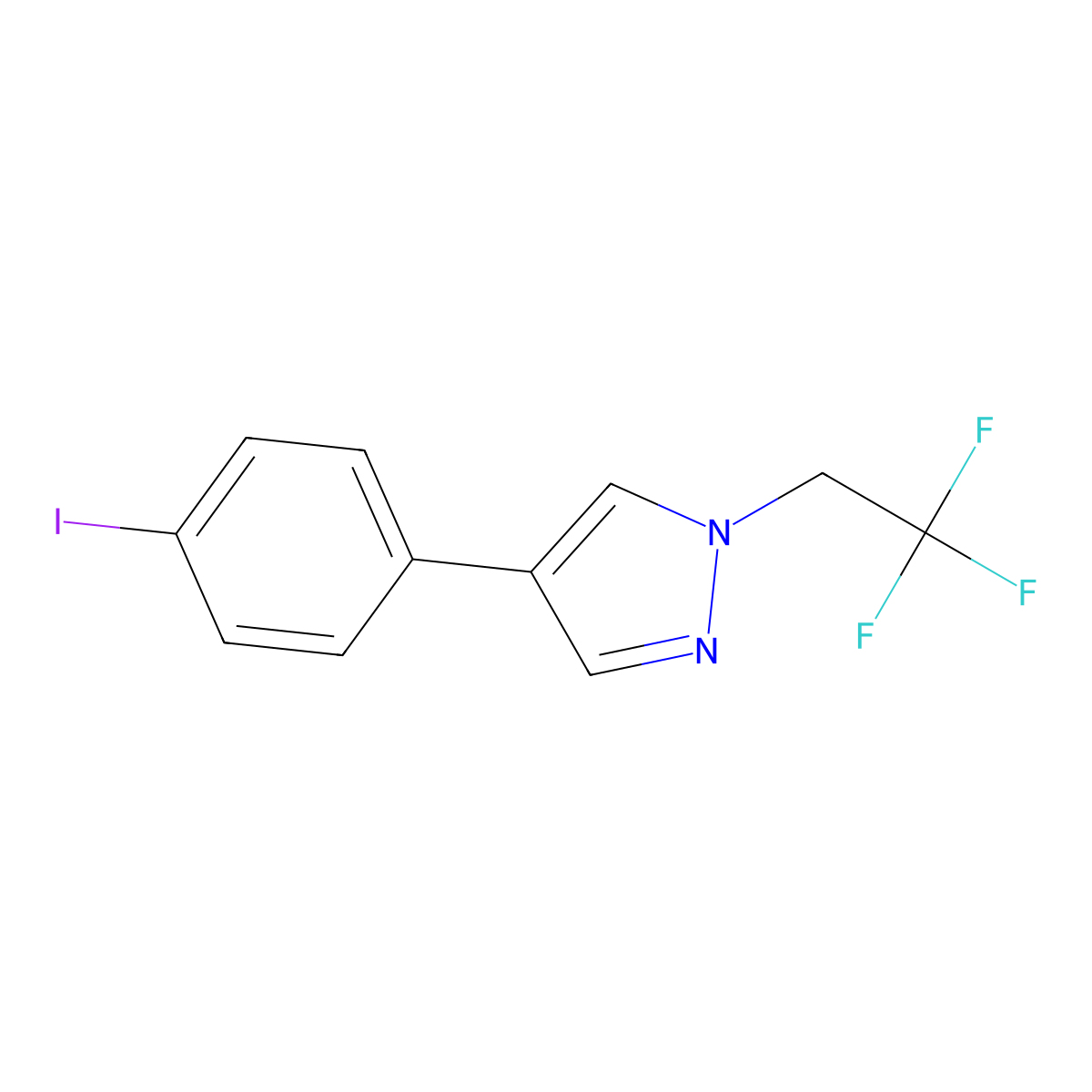4-(4-Iodophenyl)-1-(2,2,2-trifluoroethyl)pyrazole molecular structure, CAS 1531080-02-0