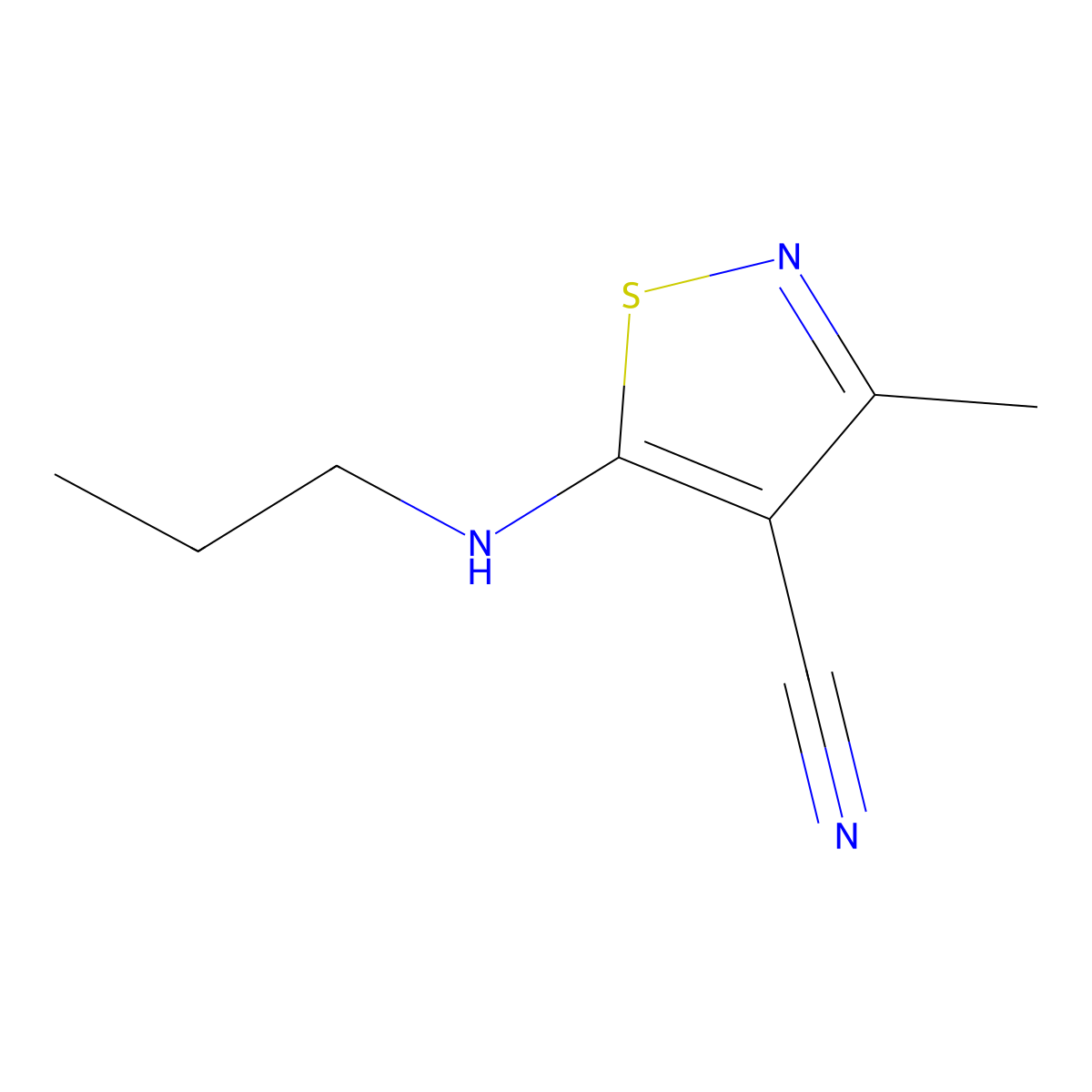 3-Methyl-5-(propylamino)-1,2-thiazole-4-carbonitrile molecular structure, CAS 1531092-09-7