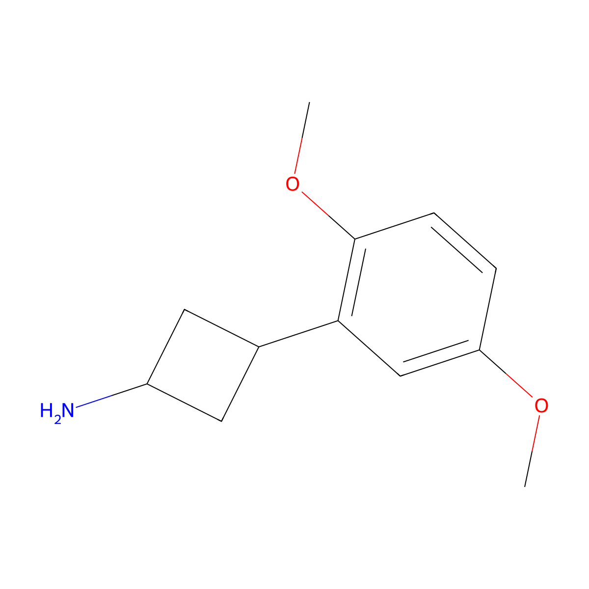 3-(2,5-Dimethoxyphenyl)cyclobutan-1-amine molecular structure, CAS 1531116-78-5