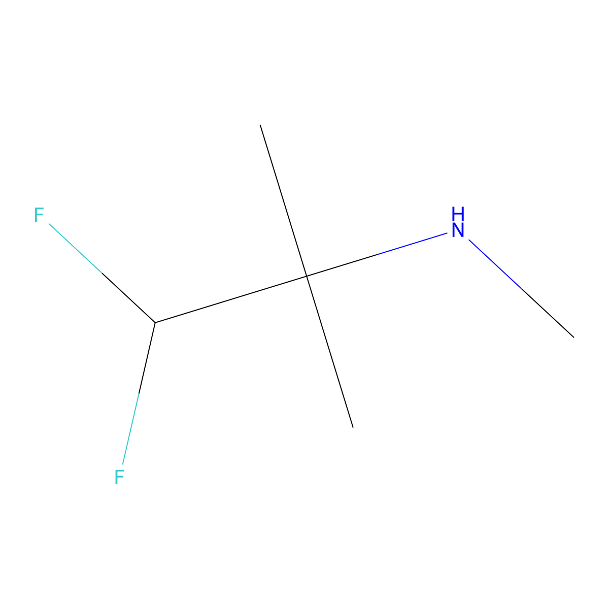(1,1-Difluoro-2-methylpropan-2-yl)(methyl)amine molecular structure, CAS 1531125-94-6