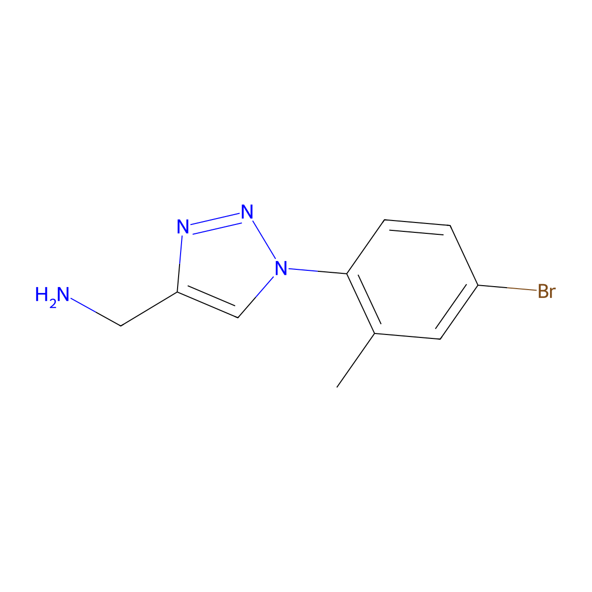 [1-(4-bromo-2-methylphenyl)-1H-1,2,3-triazol-4-yl]methanamine molecular structure, CAS 1531168-08-7
