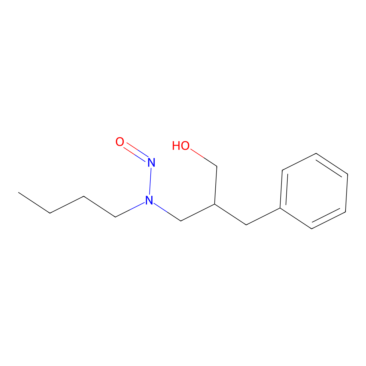 (S)-N-Nitroso-N-(2-benzyl-3-hydroxypropyl)butylamine molecular structure, CAS 153117-09-0