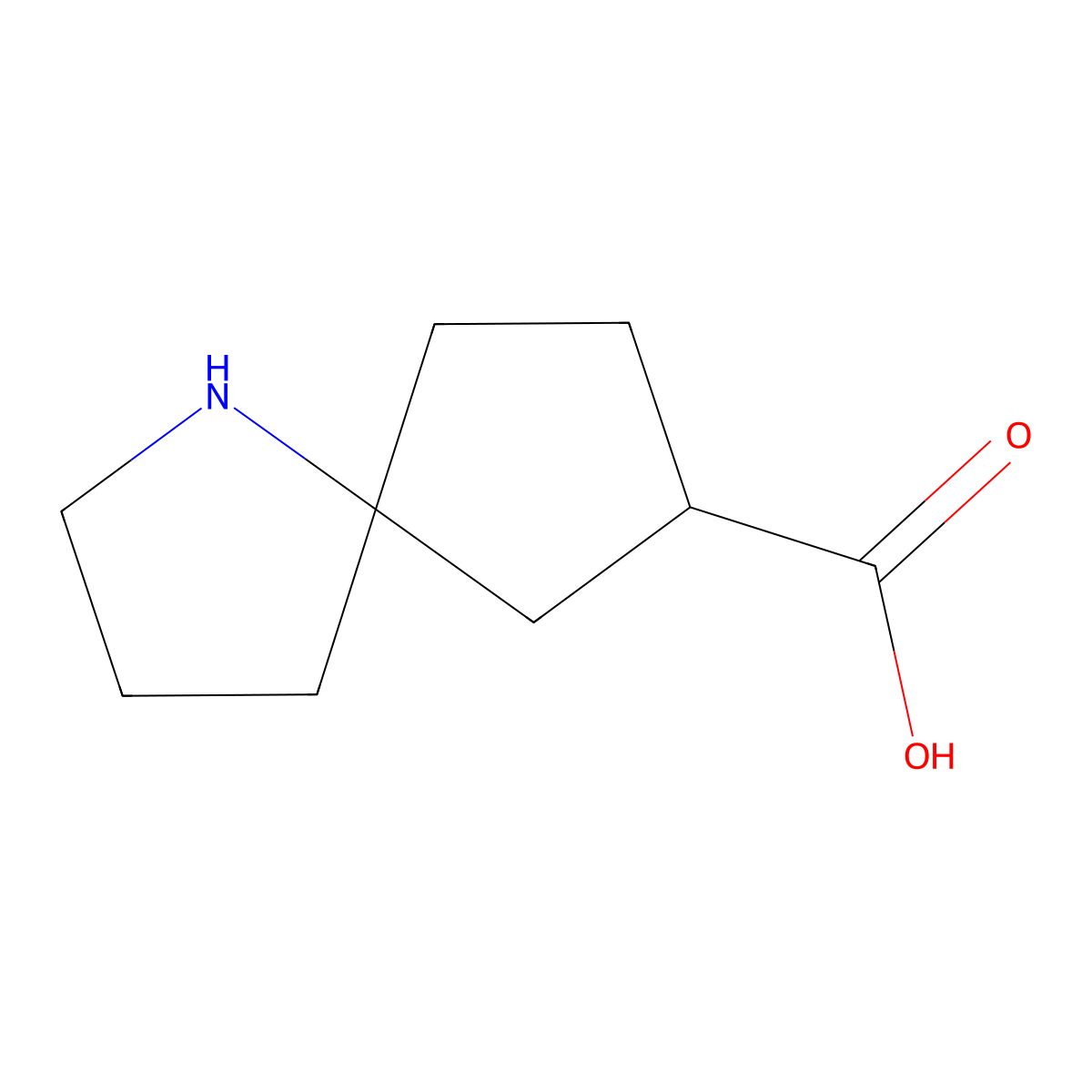 1-Azaspiro[4.4]nonane-7-carboxylic acid molecular structure, CAS 1531200-93-7
