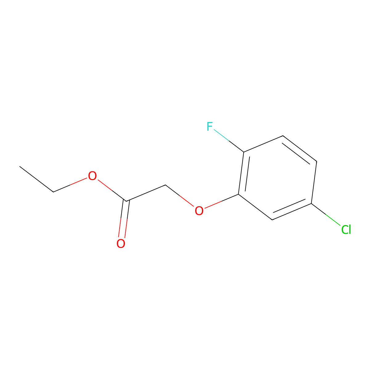 Ethyl 2-(5-chloro-2-fluorophenoxy)acetate molecular structure, CAS 1531209-75-2