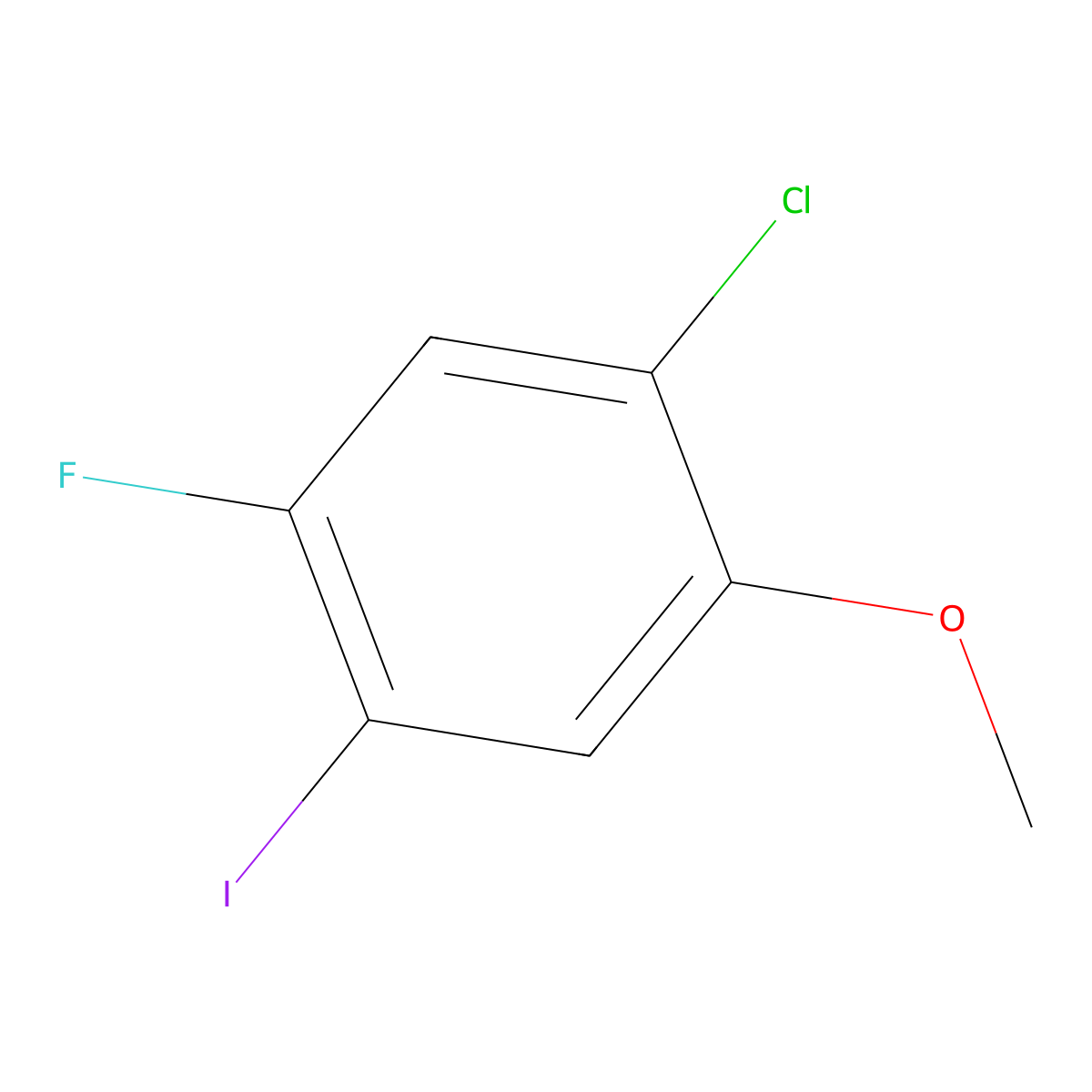 1-Chloro-5-fluoro-4-iodo-2-methoxybenzene molecular structure, CAS 153122-59-9