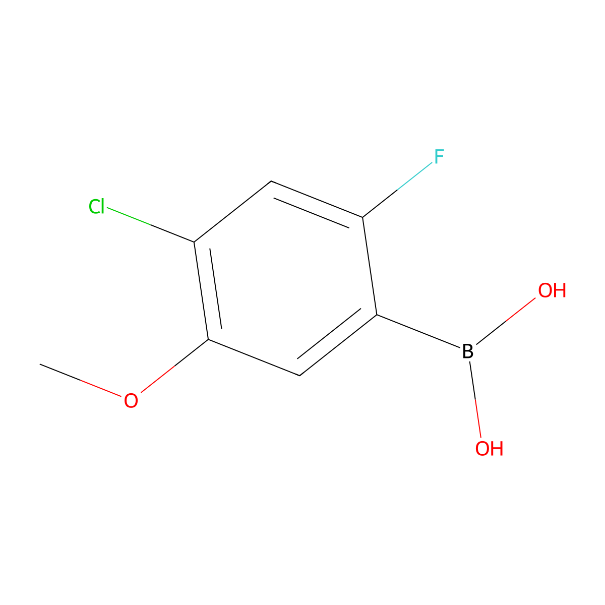 (4-Chloro-2-fluoro-5-methoxyphenyl)boronic acid molecular structure, CAS 153122-60-2