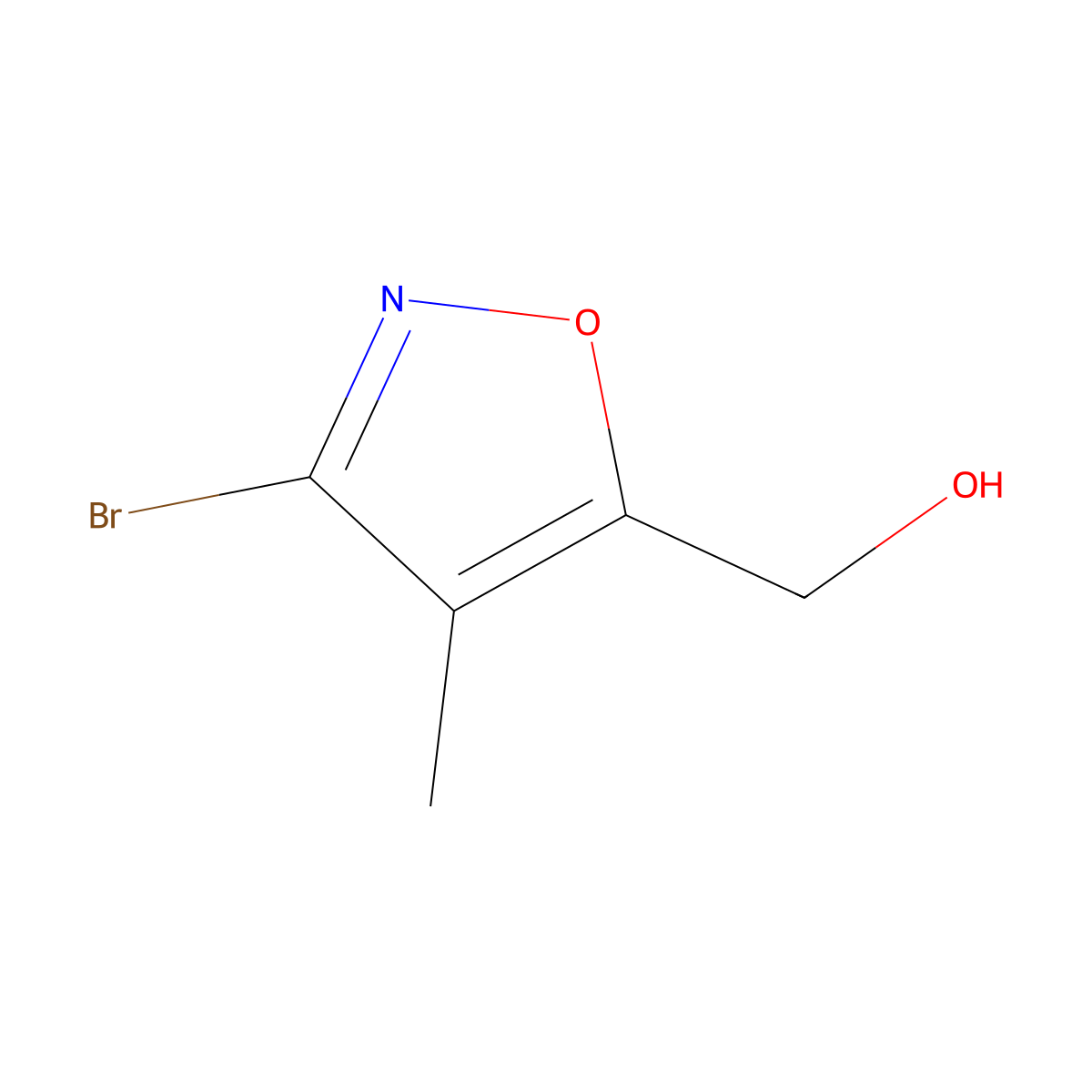 (3-Bromo-4-methylisoxazol-5-yl)methanol molecular structure, CAS 153124-36-8