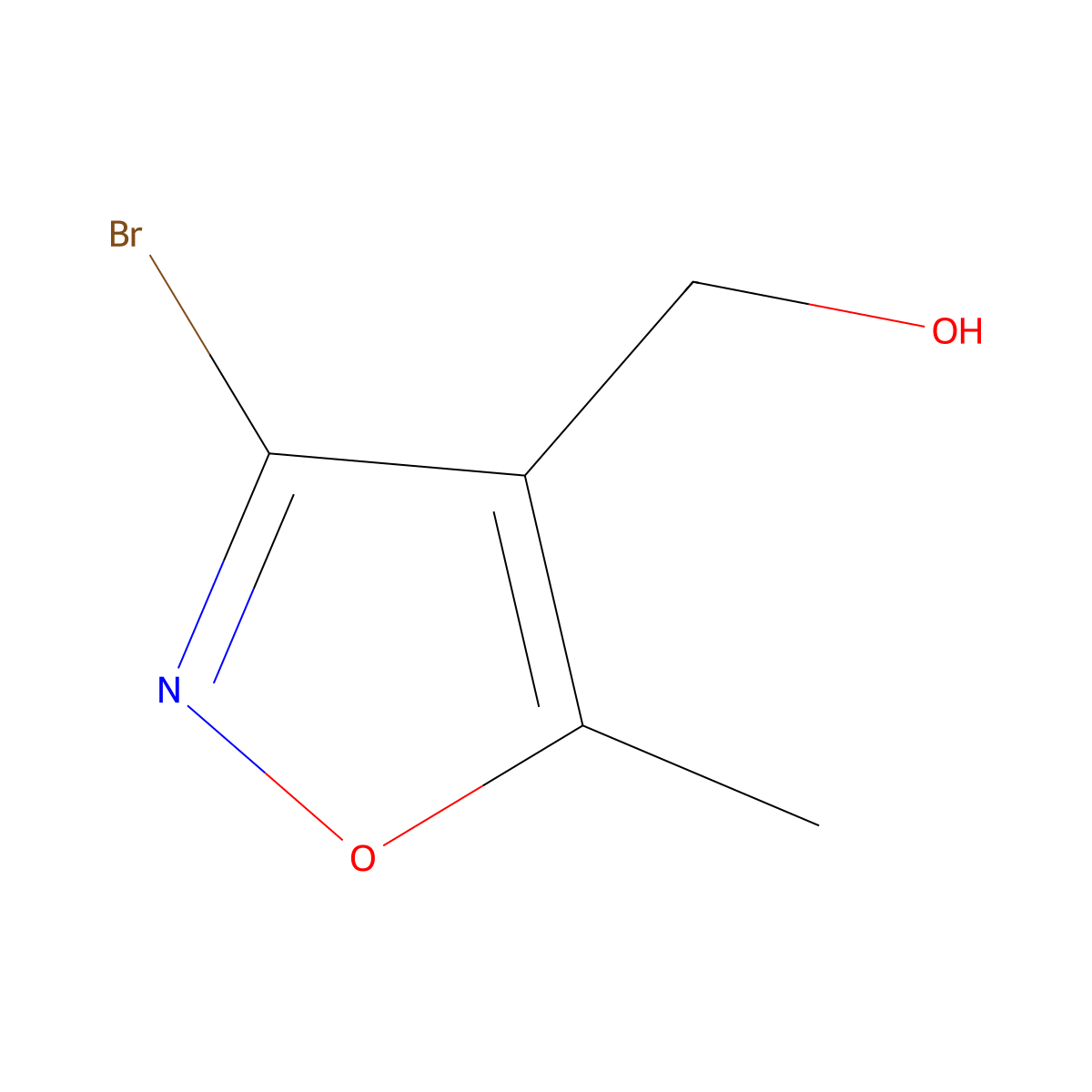 (3-Bromo-5-methyl-1,2-oxazol-4-yl)methanol molecular structure, CAS 153124-37-9