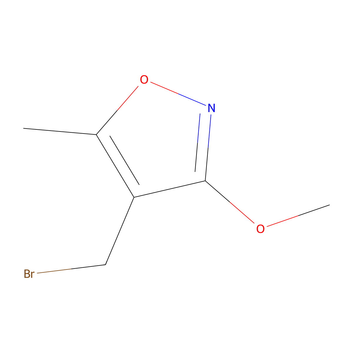 4-(Bromomethyl)-3-methoxy-5-methylisoxazole molecular structure, CAS 153124-43-7
