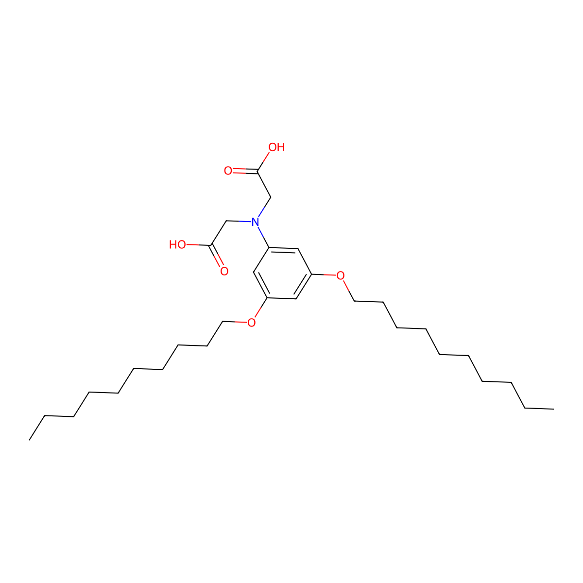 N-(carboxymethyl)-N-(3,5-bis(decyloxy)-phenyl)glycine molecular structure, CAS 153125-17-8