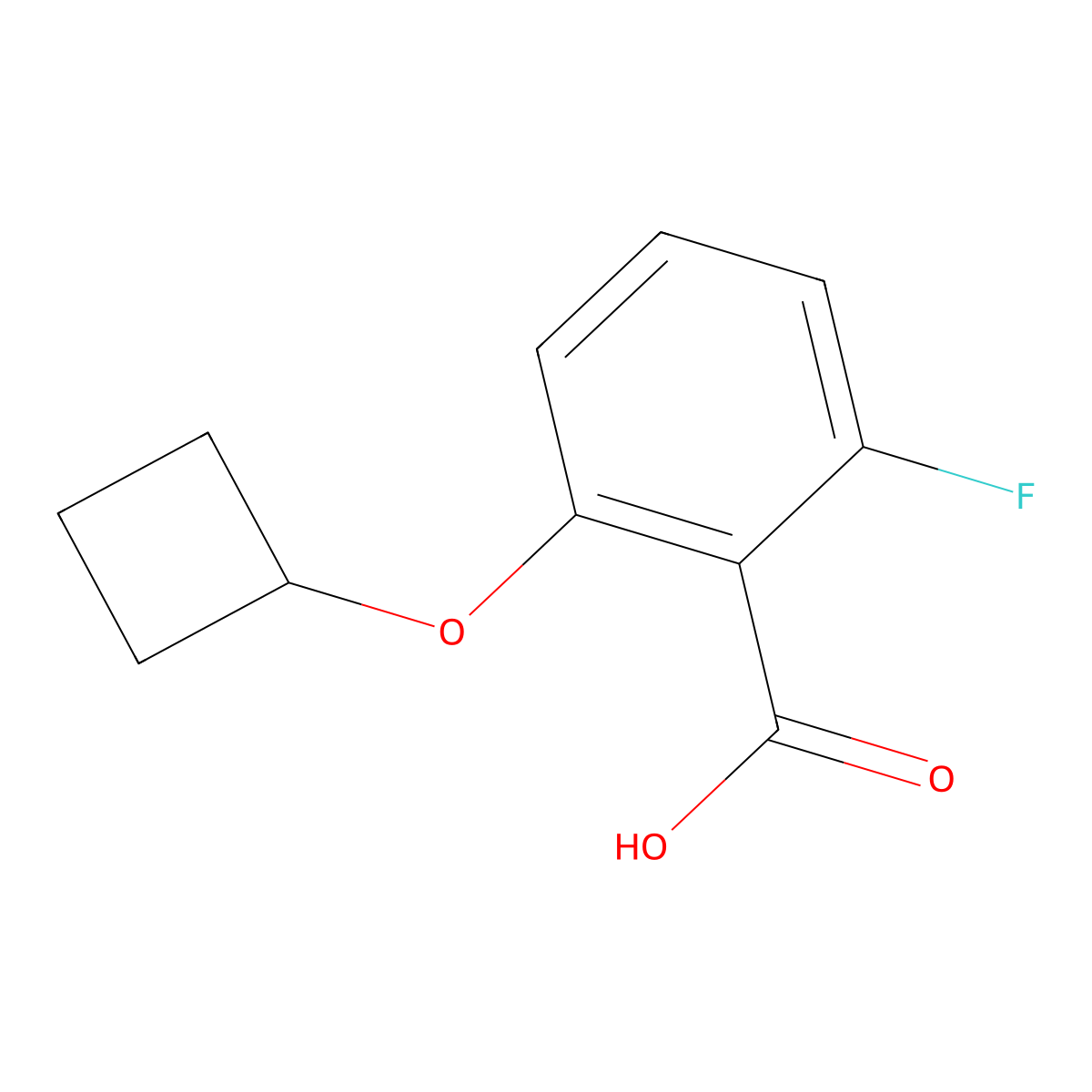2-Cyclobutoxy-6-fluorobenzoic acid molecular structure, CAS 1531276-55-7