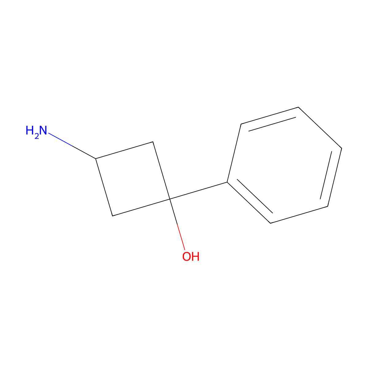 3-Amino-1-phenylcyclobutan-1-ol molecular structure, CAS 1531294-50-4
