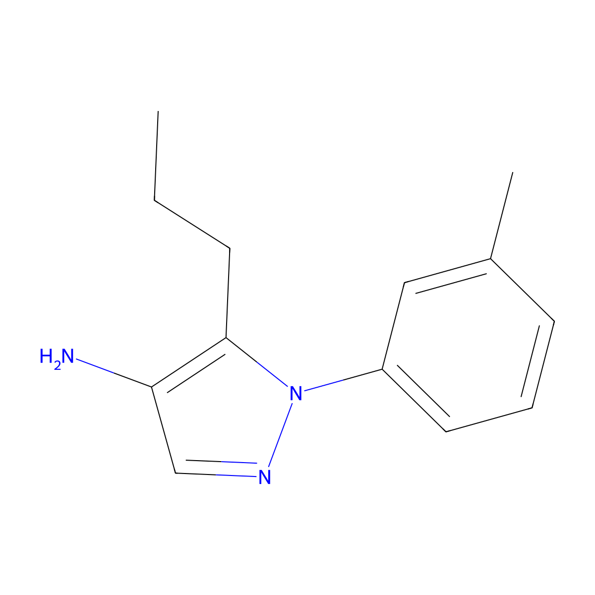 1-(3-methylphenyl)-5-propyl-1H-pyrazol-4-amine molecular structure, CAS 1531341-24-8