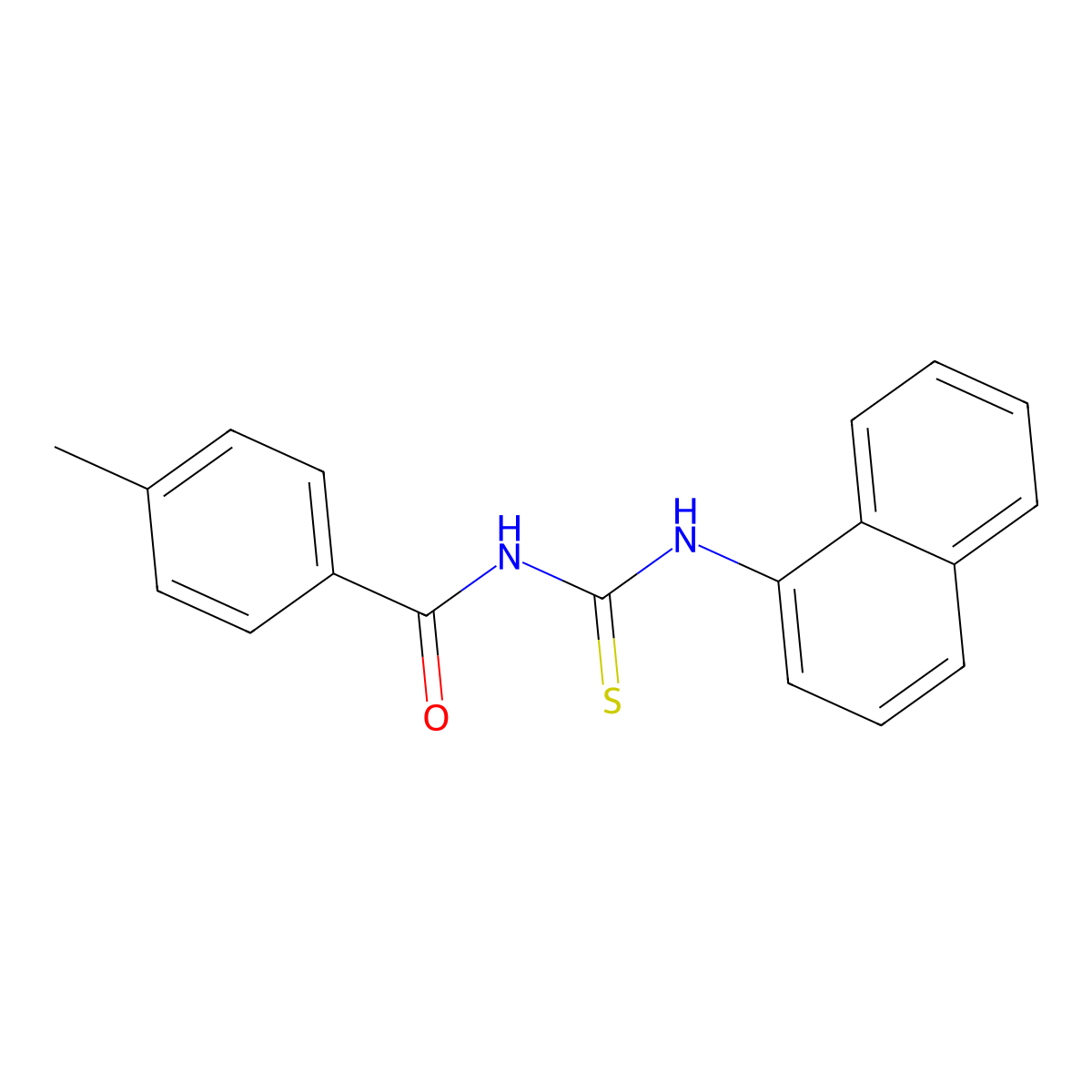 4-methyl-N-(naphthalen-1-ylcarbamothioyl)benzamide molecular structure, CAS 153136-90-4