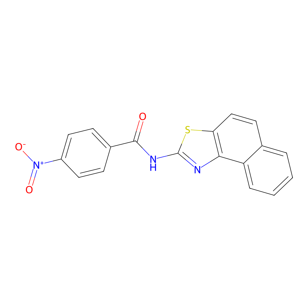N-(naphtho[1,2-d]thiazol-2-yl)-4-nitrobenzamide molecular structure, CAS 153136-95-9
