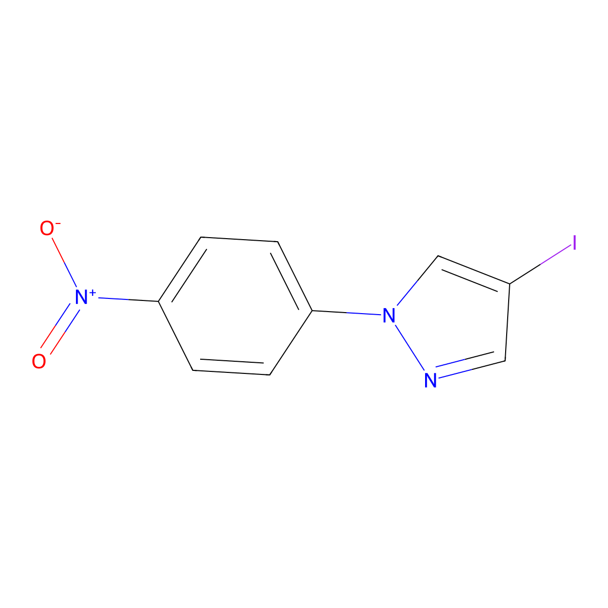 1H-Pyrazole, 4-iodo-1-(4-nitrophenyl)- molecular structure, CAS 153142-44-0
