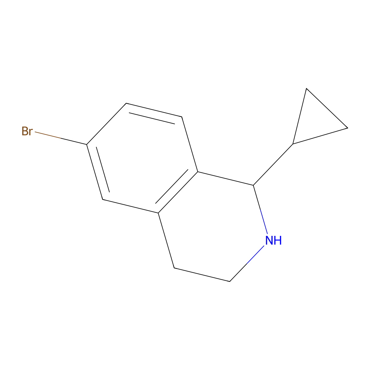 6-Bromo-1-cyclopropyl-1,2,3,4-tetrahydroisoquinoline molecular structure, CAS 1531499-55-4