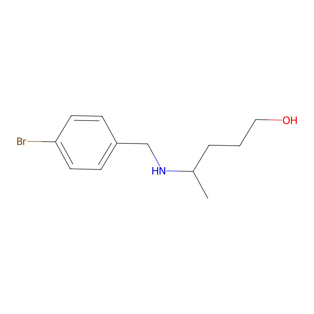4-{[(4-Bromophenyl)methyl]amino}pentan-1-ol molecular structure, CAS 1531503-35-1