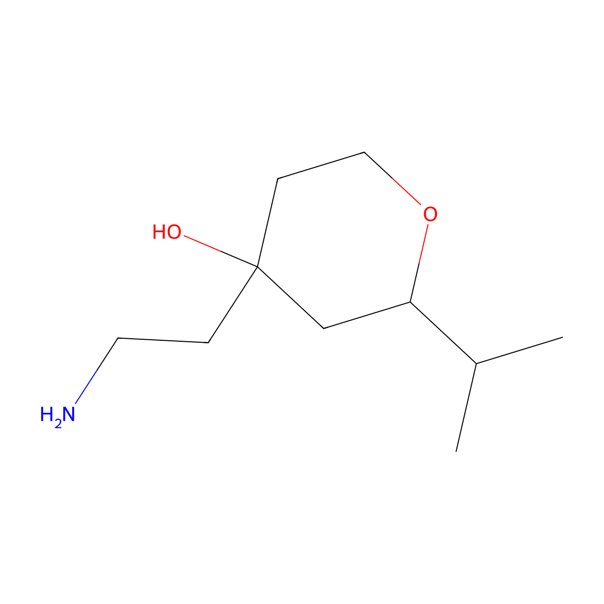 4-(2-Aminoethyl)-2-(propan-2-yl)oxan-4-ol molecular structure, CAS 1531503-70-4