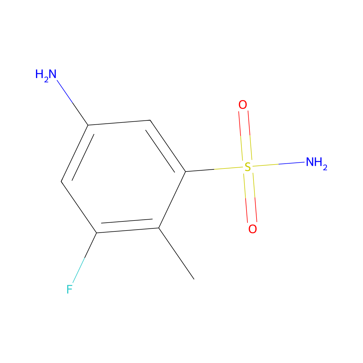 5-Amino-3-fluoro-2-methylbenzene-1-sulfonamide molecular structure, CAS 1531506-12-3