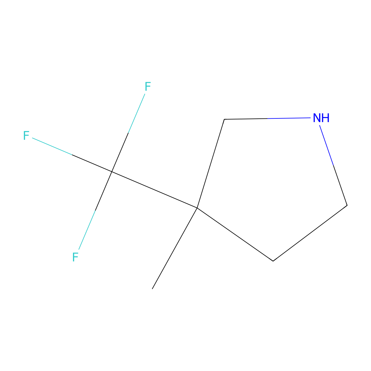3-Methyl-3-(trifluoromethyl)pyrrolidine molecular structure, CAS 1531508-12-9