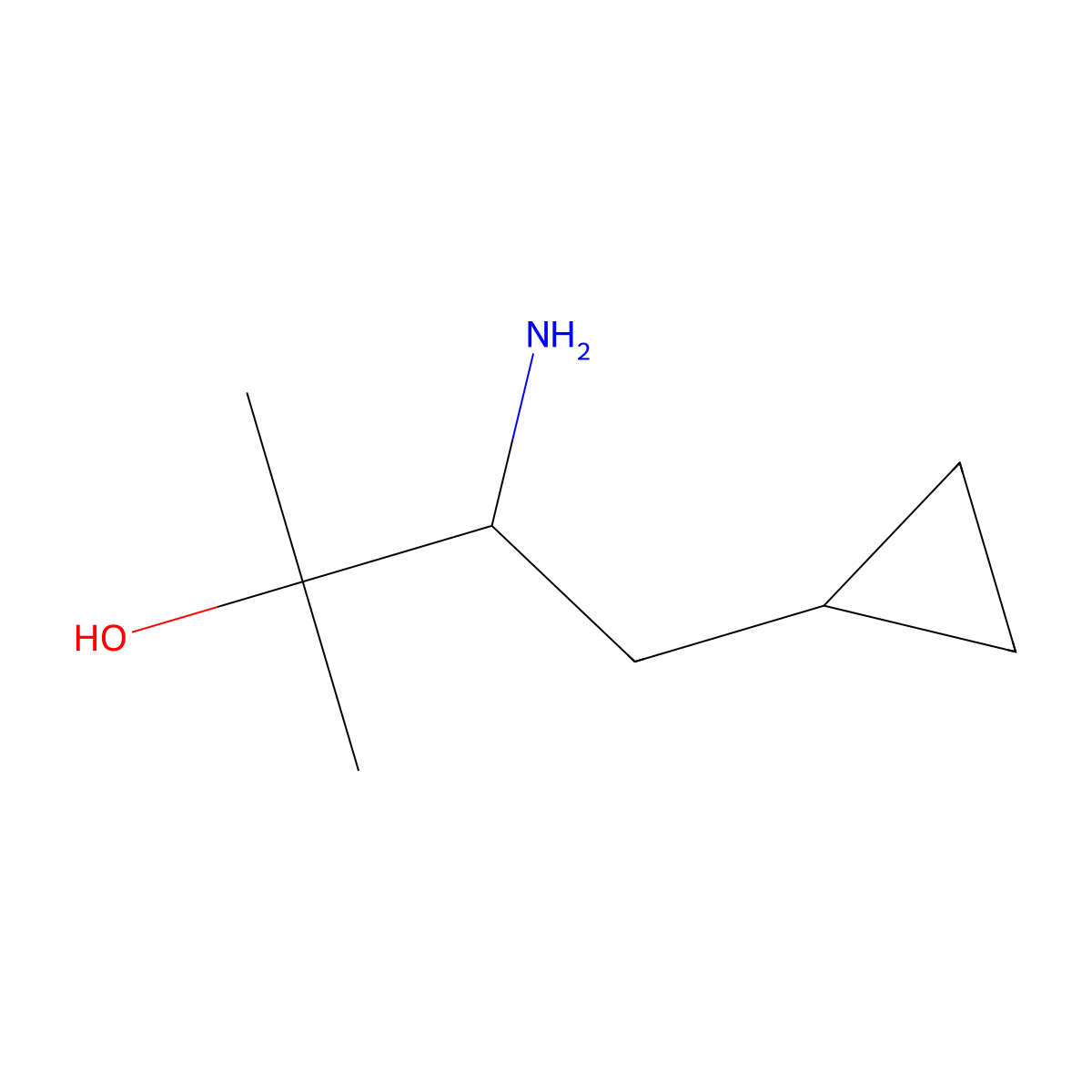 3-Amino-4-cyclopropyl-2-methylbutan-2-ol molecular structure, CAS 1531511-55-3