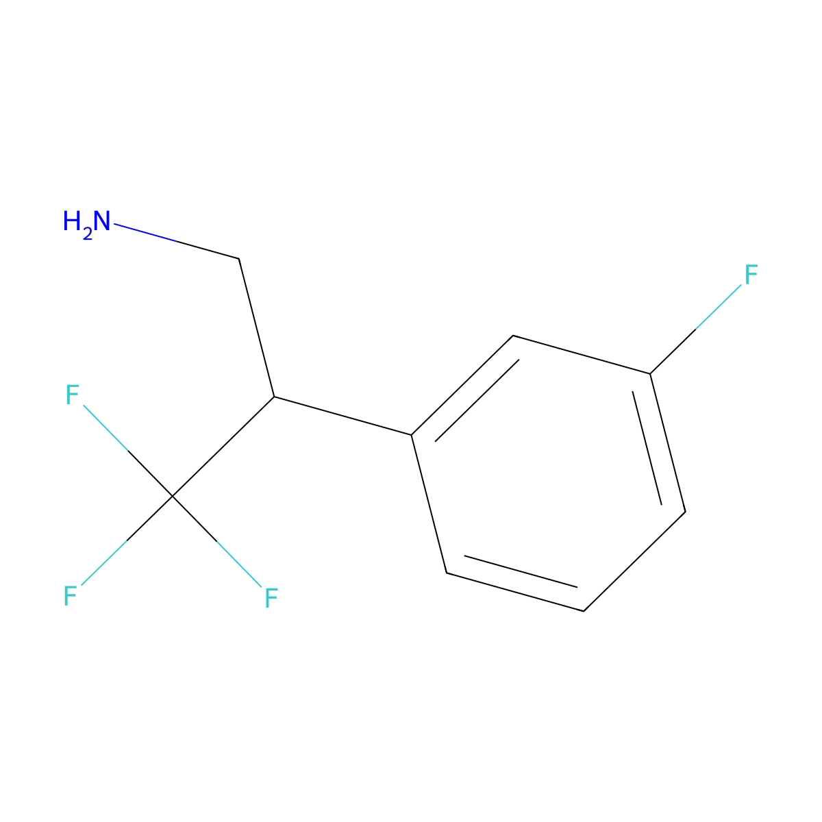 3,3,3-Trifluoro-2-(3-fluorophenyl)propan-1-amine molecular structure, CAS 1531521-68-2