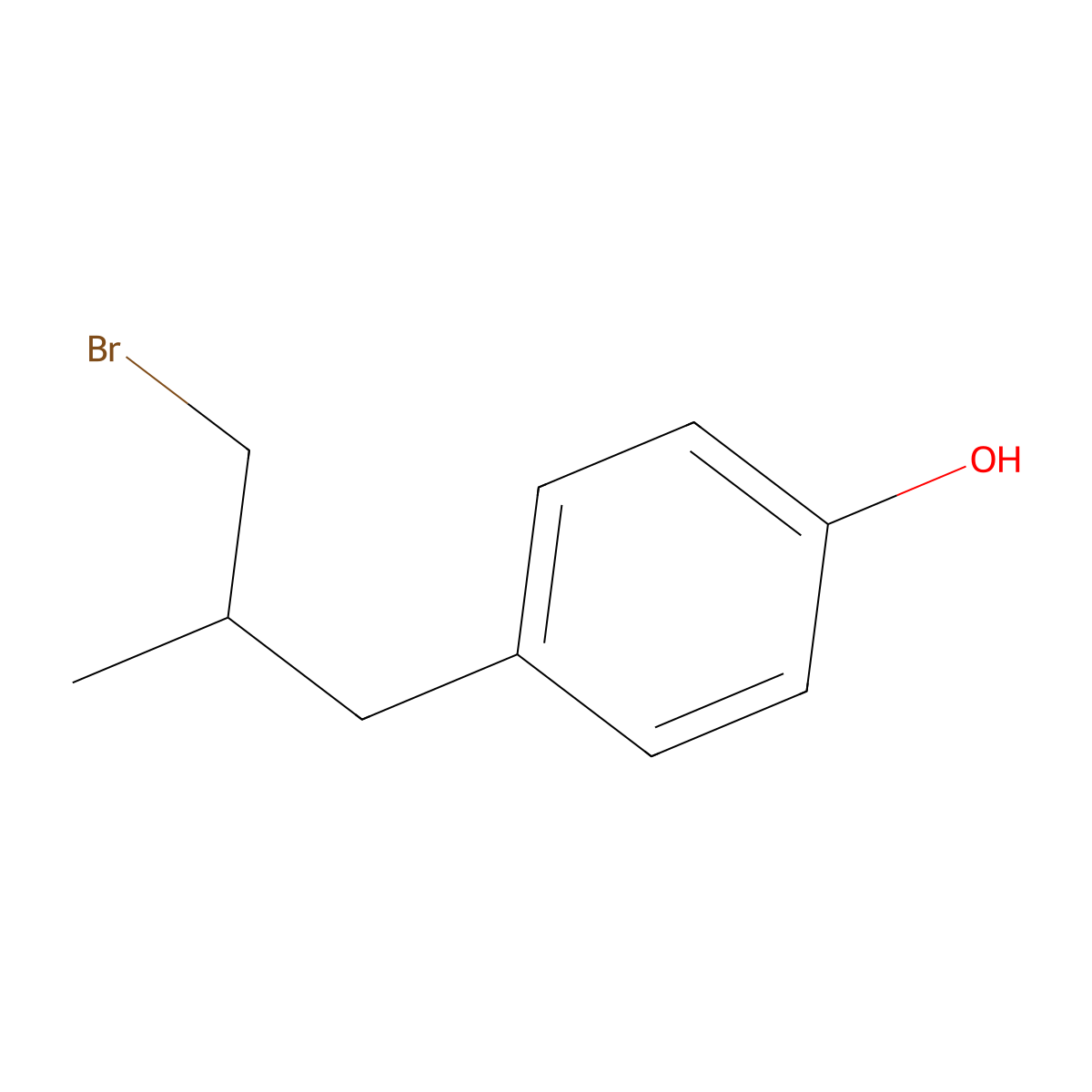 4-(3-Bromo-2-methylpropyl)phenol molecular structure, CAS 1531522-57-2