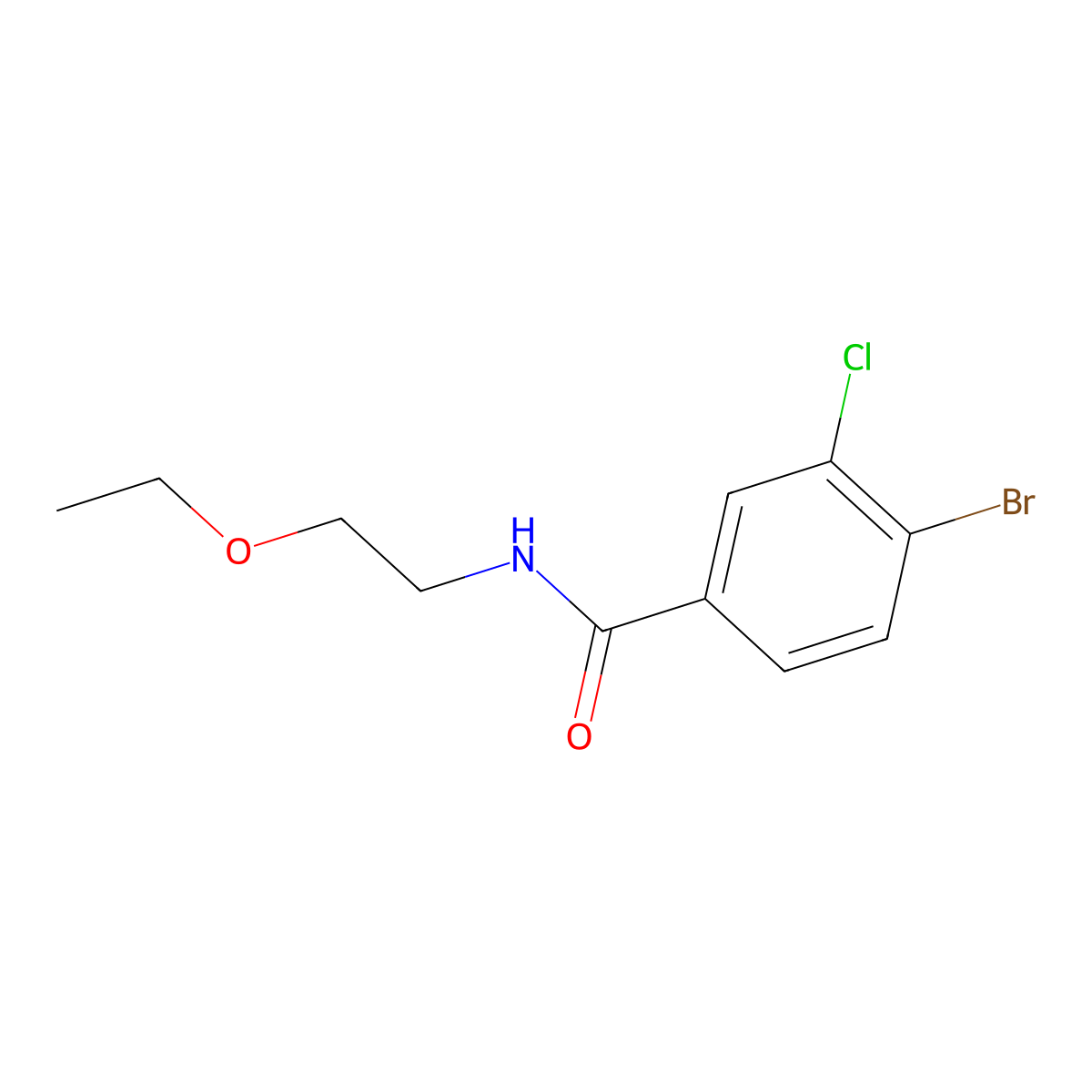 4-Bromo-3-chloro-N-(2-ethoxyethyl)benzamide molecular structure, CAS 1531524-78-3