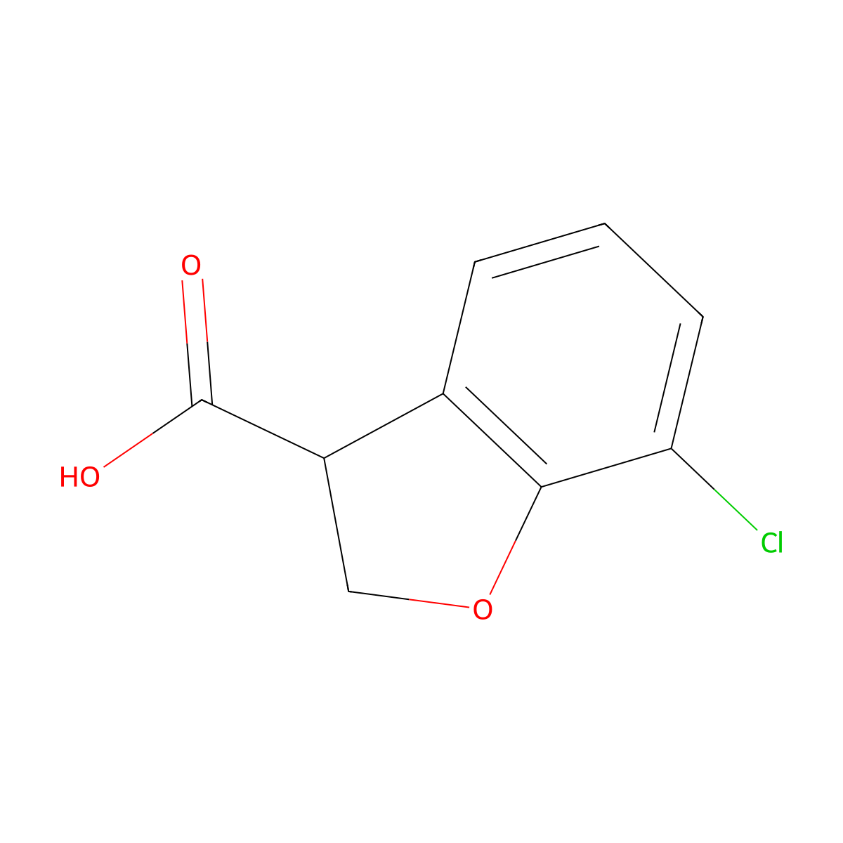 7-Chloro-2,3-dihydro-1-benzofuran-3-carboxylic acid molecular structure, CAS 1531526-11-0