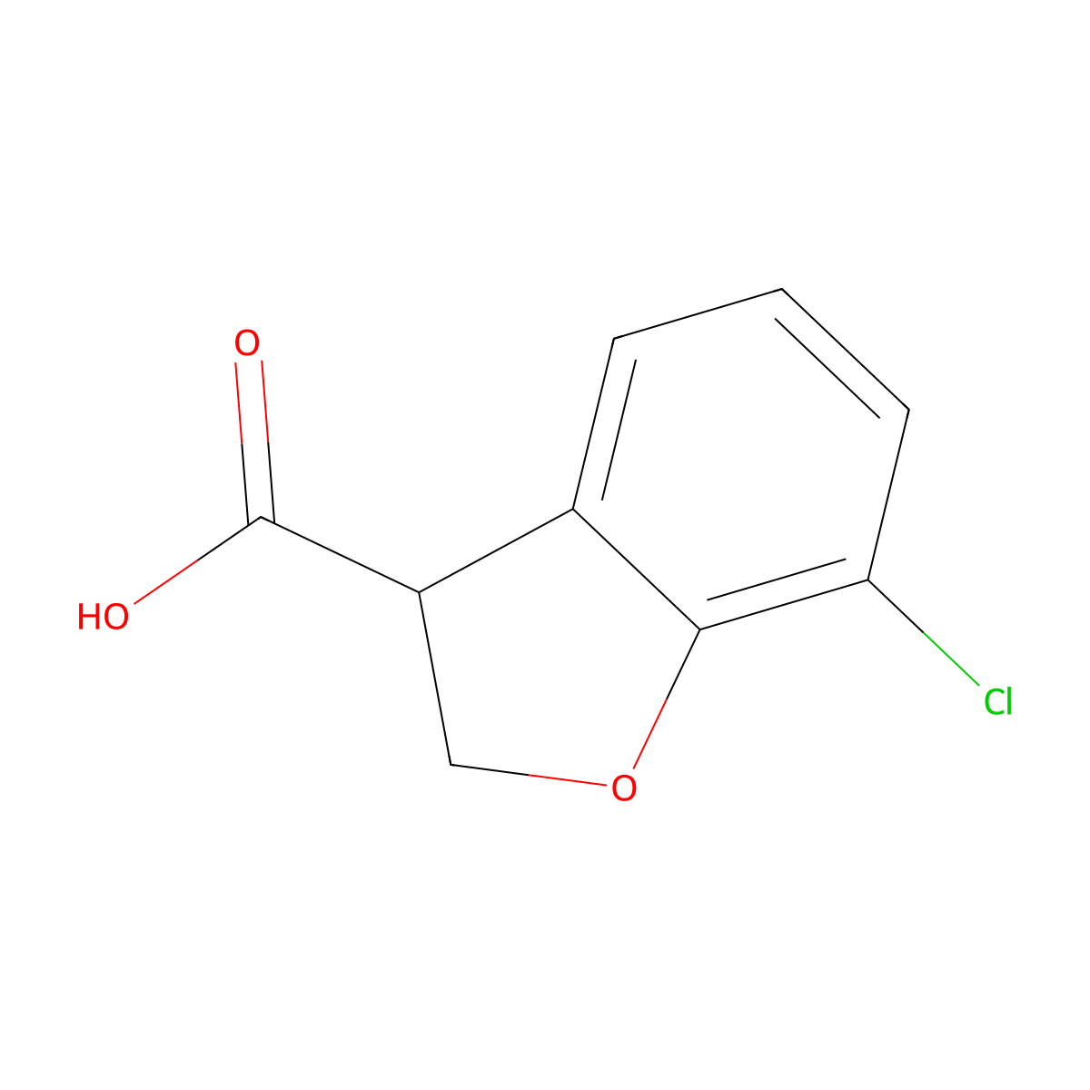 7-Chloro-2,3-dihydro-1-benzofuran-3-carboxylic acid molecular structure, CAS 1531526-11-0