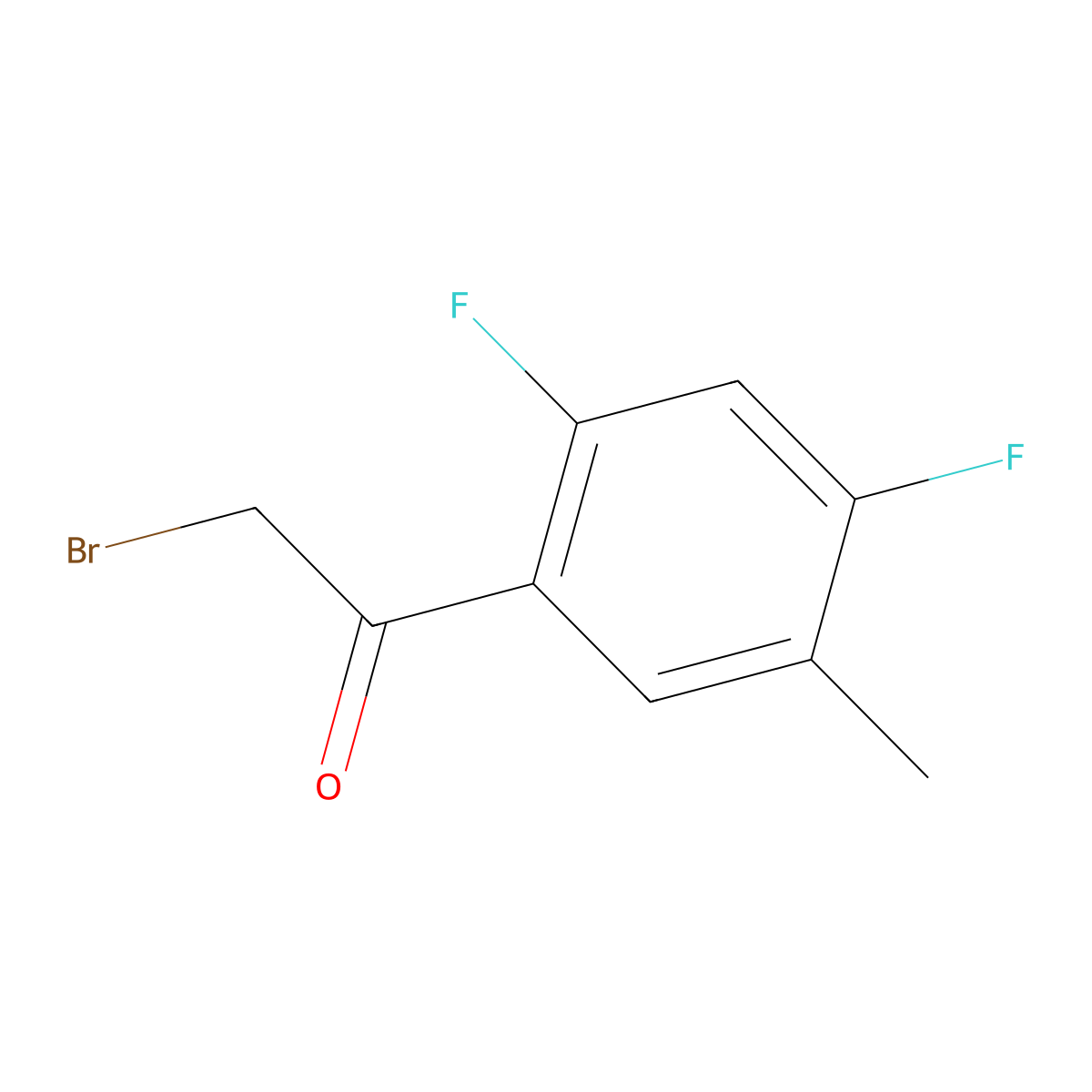 2-Bromo-1-(2,4-difluoro-5-methylphenyl)ethan-1-one molecular structure, CAS 1531526-22-3
