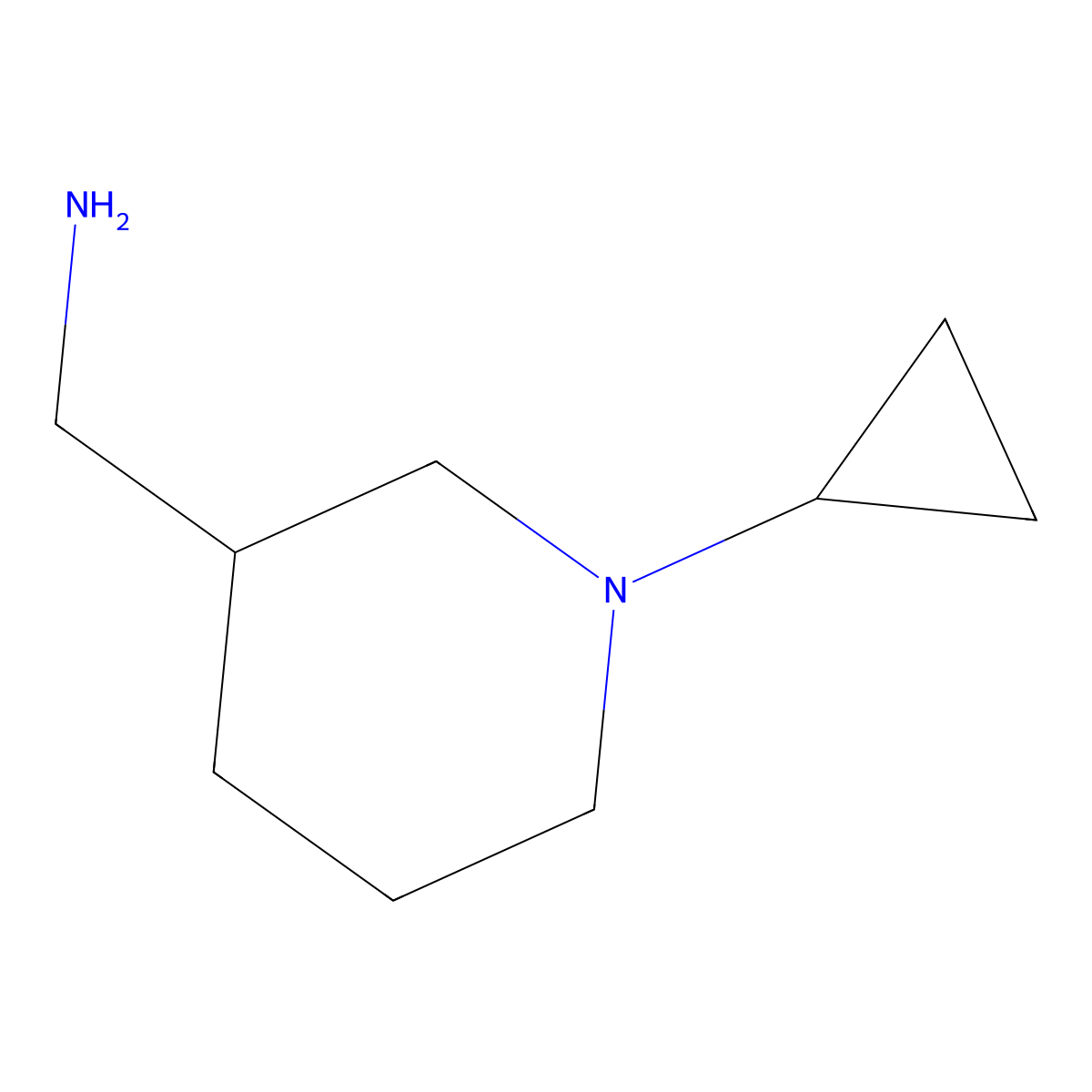 1-(1-Cyclopropylpiperidin-3-yl)methanamine molecular structure, CAS 1531532-92-9