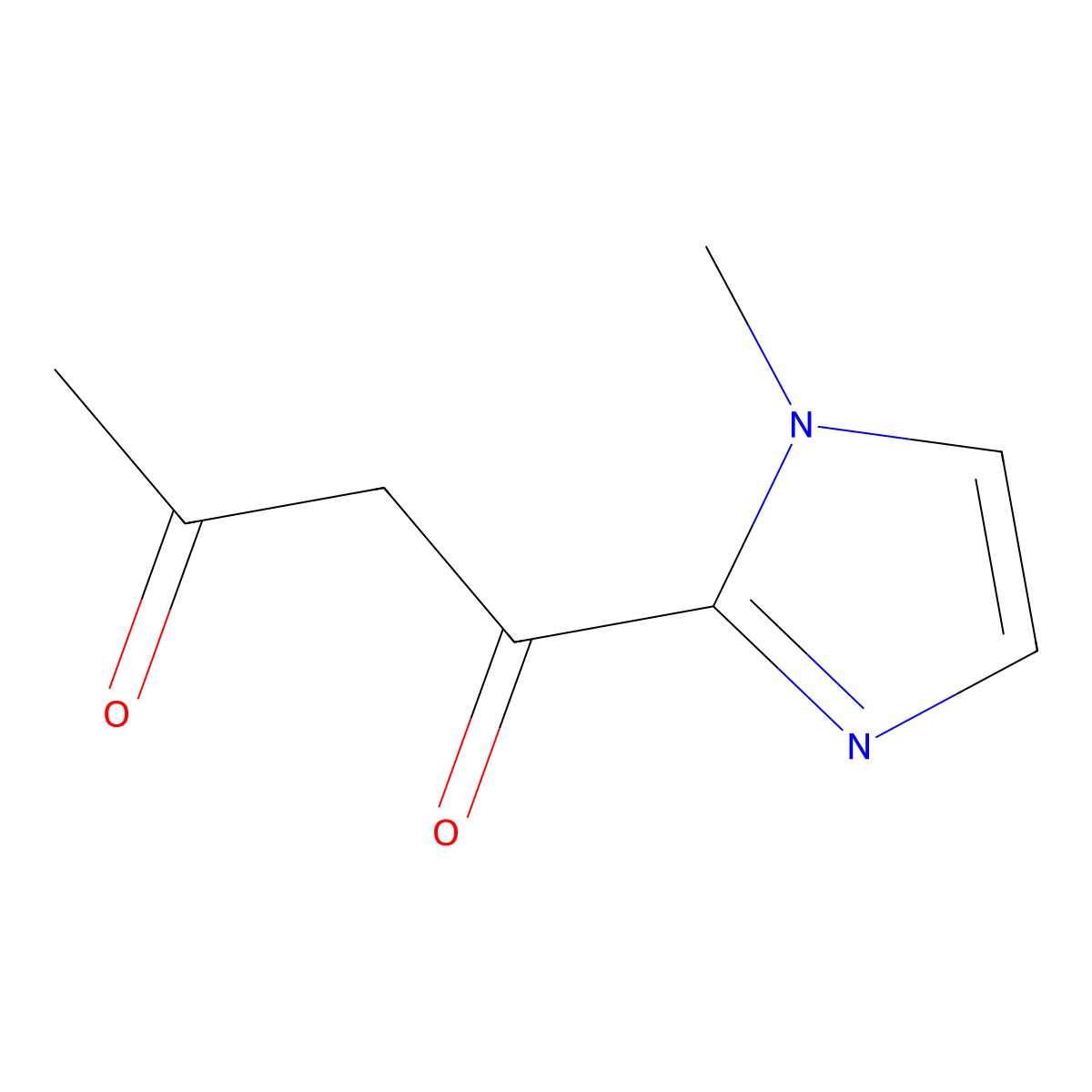 1-(1-methyl-1H-imidazol-2-yl)butane-1,3-dione molecular structure, CAS 1531533-62-6