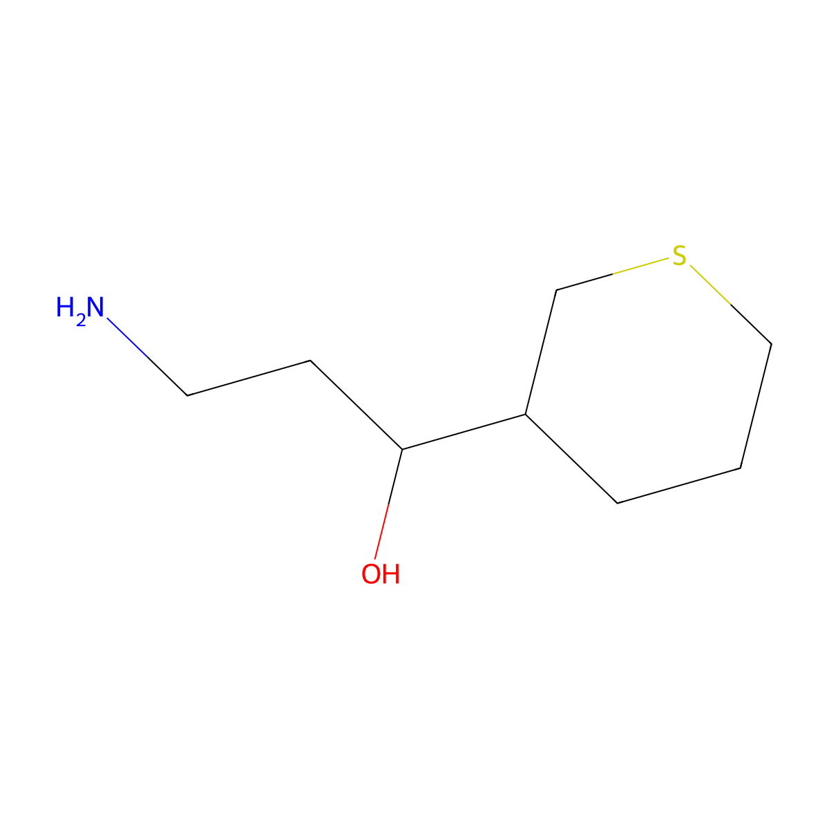 3-Amino-1-(thian-3-yl)propan-1-ol molecular structure, CAS 1531533-75-1