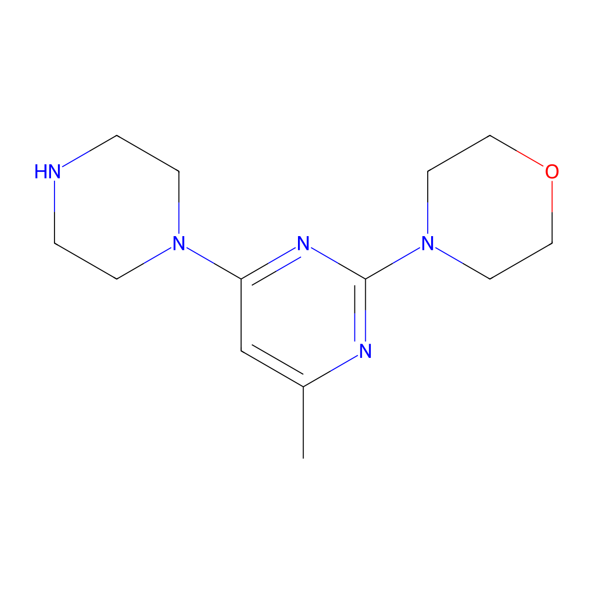 4-(4-Methyl-6-piperazin-1-yl-pyrimidin-2-yl)-morpholine molecular structure, CAS 1531539-74-8