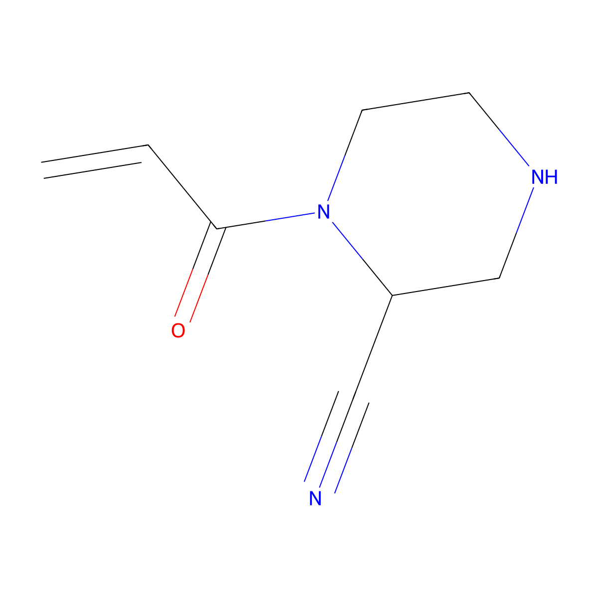 1-(Prop-2-enoyl)piperazine-2-carbonitrile molecular structure, CAS 1531542-31-0