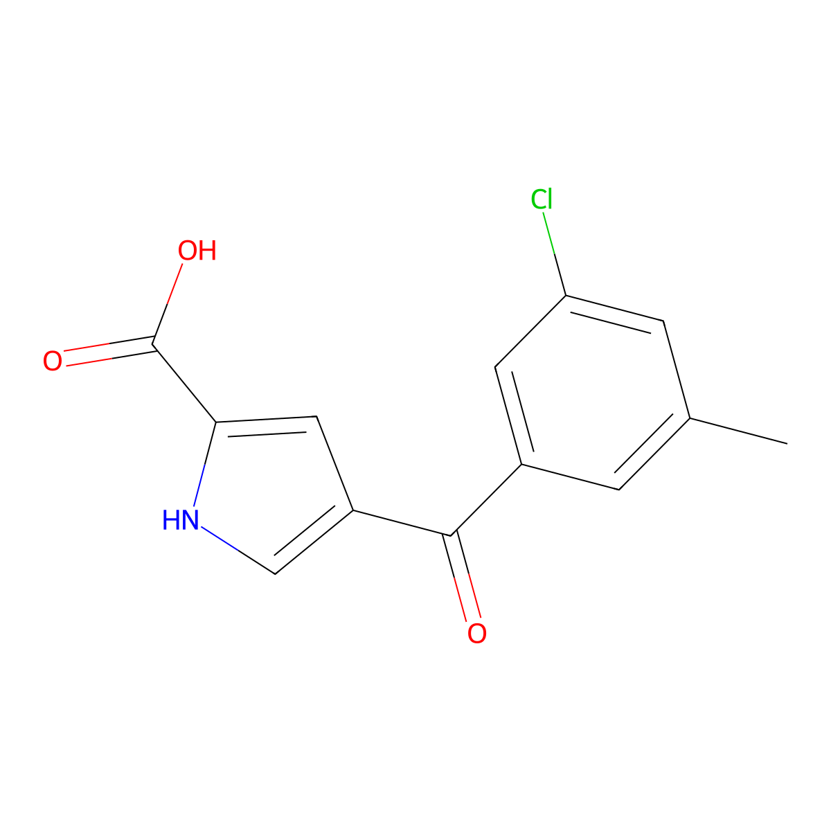 4-(3-Chloro-5-methylbenzoyl)-1H-pyrrole-2-carboxylic acid molecular structure, CAS 1531547-47-3