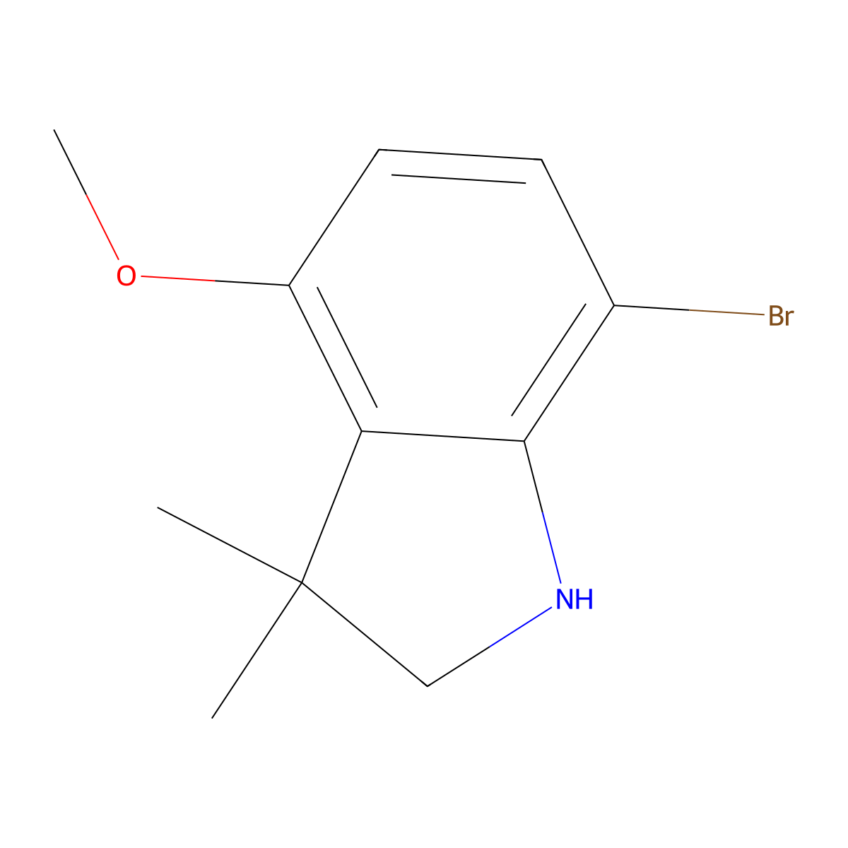 7-Bromo-4-methoxy-3,3-dimethyl-2,3-dihydro-1H-indole molecular structure, CAS 1531548-10-3