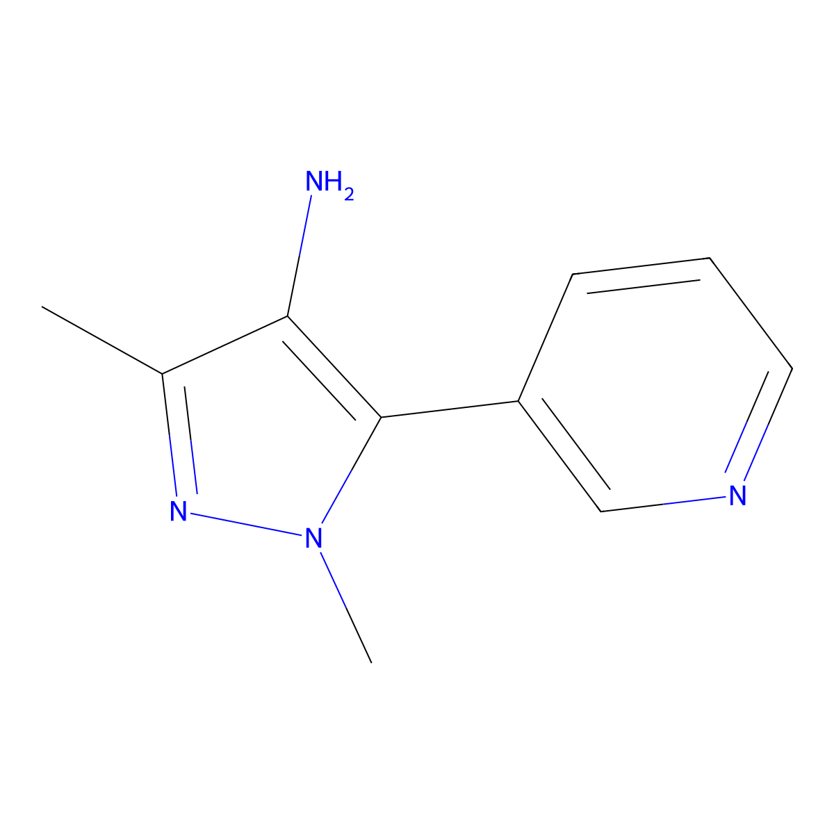 1,3-Dimethyl-5-(pyridin-3-yl)-1h-pyrazol-4-amine molecular structure, CAS 1531549-17-3