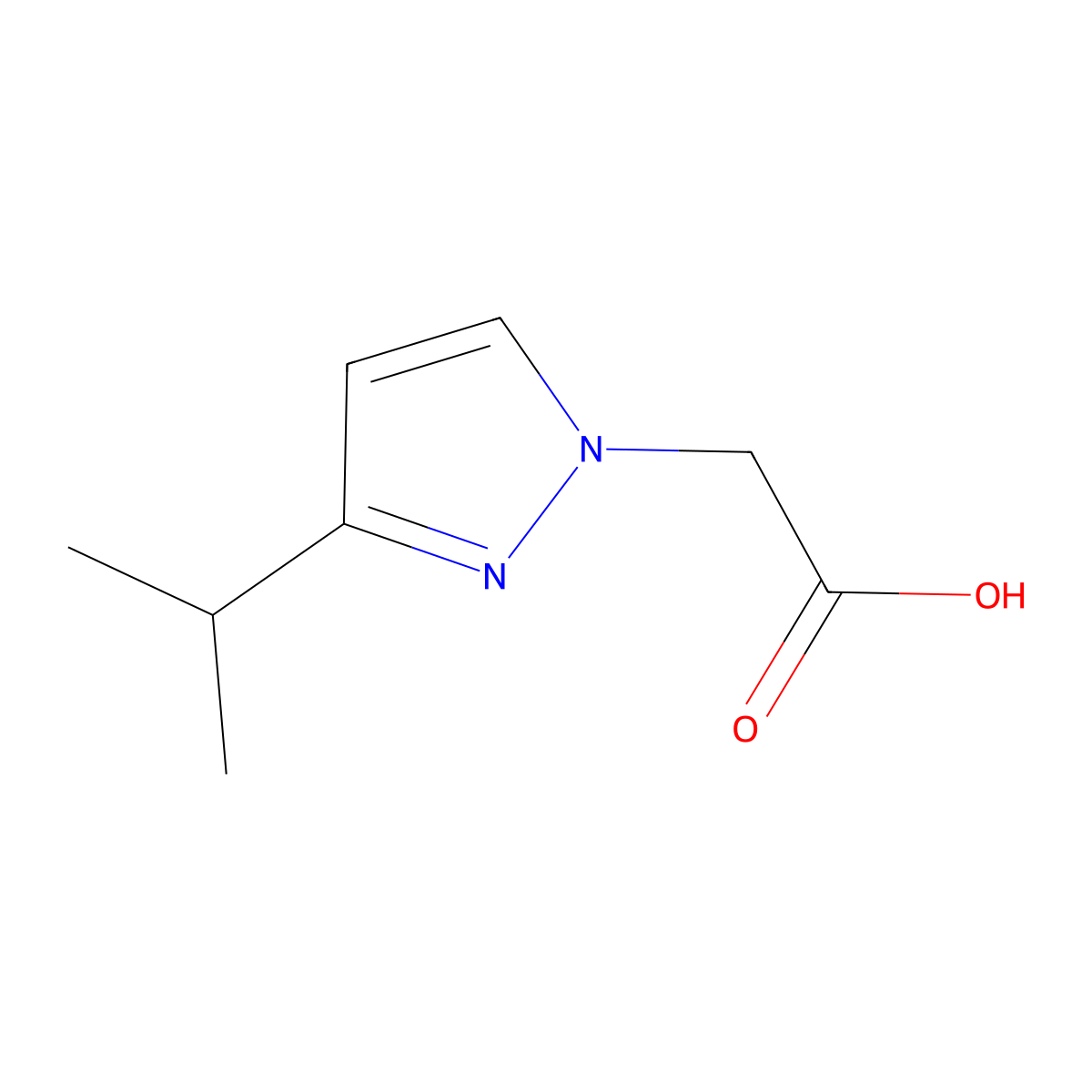 2-(3-Isopropyl-1H-pyrazol-1-yl)acetic acid molecular structure, CAS 1531555-49-3