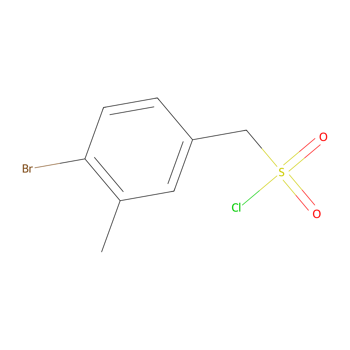 (4-Bromo-3-methylphenyl)methanesulfonyl chloride molecular structure, CAS 1531565-86-2
