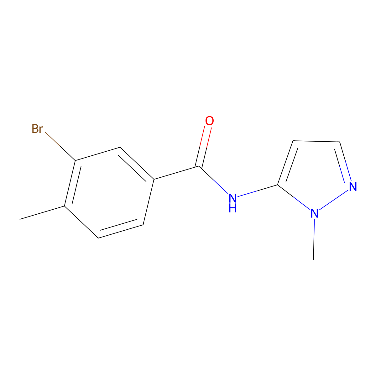 3-Bromo-4-methyl-N-(1-methyl-1H-pyrazol-5-yl)benzamide molecular structure, CAS 1531572-75-4