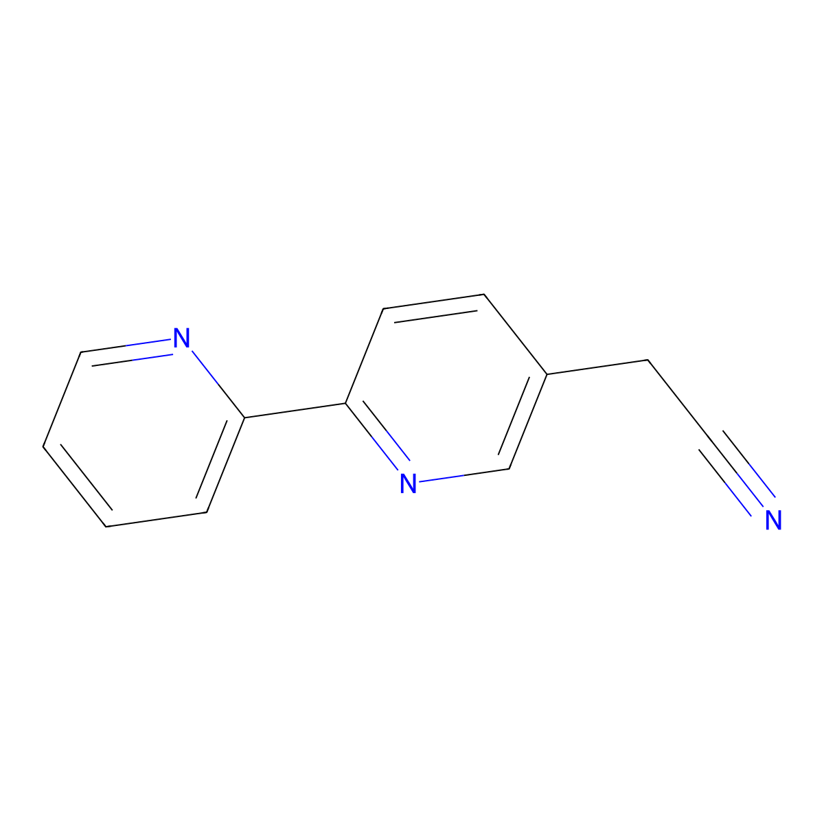 2-([2,2'-Bipyridin]-5-yl)acetonitrile molecular structure, CAS 1531633-68-7
