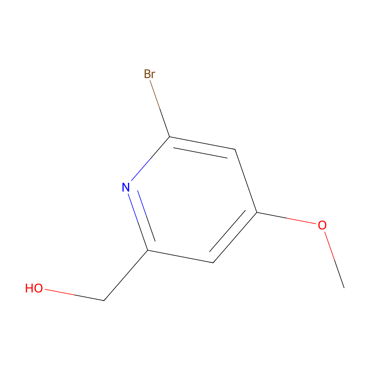 (6-Bromo-4-methoxypyridin-2-yl)methanol molecular structure, CAS 1531633-69-8